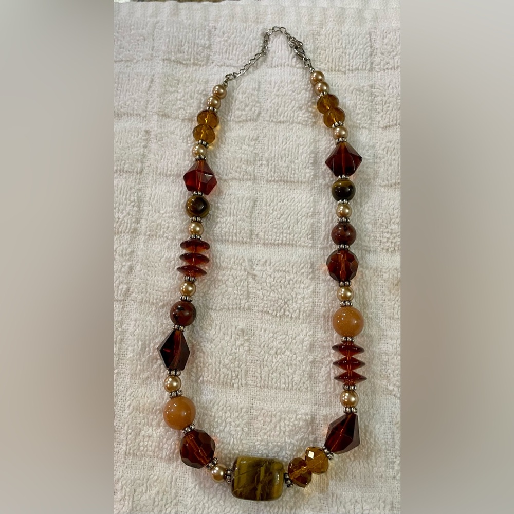 Tiger eyes and bead necklace